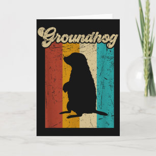 Vintage Retro Bosmardag voor Groundhog Day Mannen  Kaart