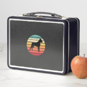 Vintage Retro Boxer Hond Zonsondergang Silhouet (In situ)