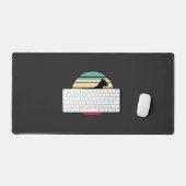 Vintage Retro Boxer Hond Zonsondergang Silhouet Bureaumat (Keyboard & Muis)