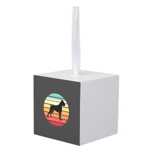 Vintage Retro Boxer Hond Zonsondergang Silhouet Decoratie