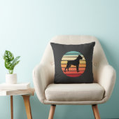 Vintage Retro Boxer Hond Zonsondergang Silhouet Kussen (Stoel)