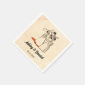 Vintage Retro Bridesmaids Rustic 50s Comic Wedding Servet (Hoek)