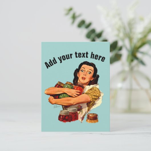 vintage retro briefkaart Natuurlijk kan ik (Staand voorkant)