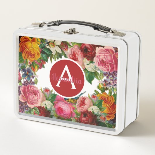 Vintage Retro Brooddozen - Antieke Roos Brooddoos (Voorkant)