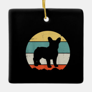 Vintage Retro Bulldog Gift for Dog Dad Dog mama Keramisch Ornament