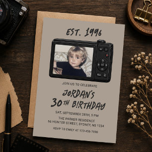 Vintage Retro Camera 30e Verjaardag Foto Kaart