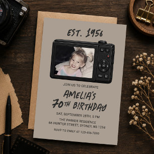 Vintage Retro Camera 70e Verjaardag Foto Kaart