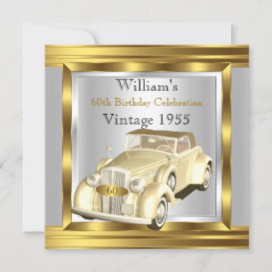 Vintage Retro Car Gatsby Deco Gold Cream Silver Kaart