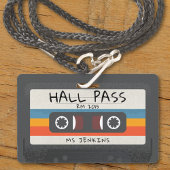 Vintage Retro Cassettebandje School Hall Pass Badge