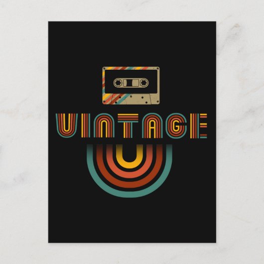 Vintage Retro Cassetterecorder Briefkaart (Voorkant)