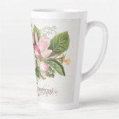 Vintage Retro Christmas Card, Apple Blossoms Latte Mok (Rechts)