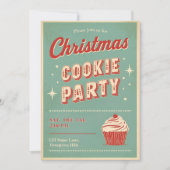 Vintage Retro Christmas Cookie Party  Kaart (Voorkant)