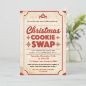 Vintage Retro Christmas Cookie Swap  Kaart (Staand voorkant)
