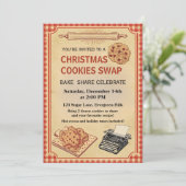 Vintage Retro Christmas Cookie Swap  Kaart (Staand voorkant)