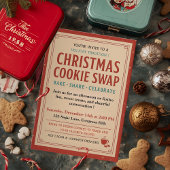 Vintage Retro Christmas Cookie Swap Kaart