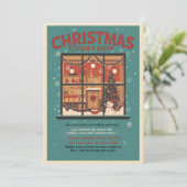 Vintage Retro Christmas Cookie Swap Kaart (Staand voorkant)
