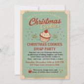 Vintage Retro Christmas Cookies Swap Kaart (Voorkant)