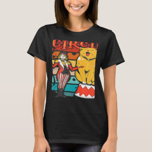 Vintage Retro Circus Reuzenkat En Kat Amer Circus T-shirt