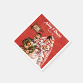 Vintage Retro Classic bride Groom Rustic Wedding Servet (Hoek)