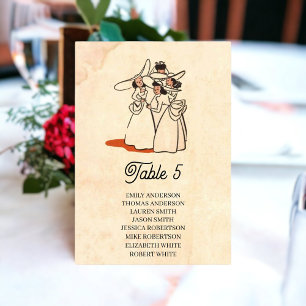 Vintage Retro Classic Cartoon Bride Rustic Wedding Kaart