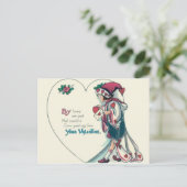 Vintage Retro Clown Valentine Card Feestdagenkaart (Staand voorkant)