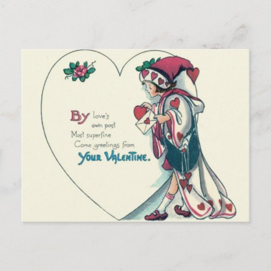 Vintage Retro Clown Valentine Card Feestdagenkaart (Voorkant)