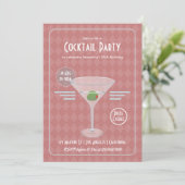 Vintage Retro Cocktailparty Kaart (Staand voorkant)