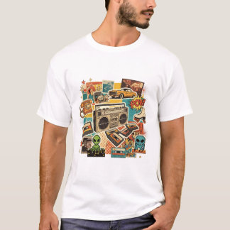Vintage Retro Collage Esthetisch T-Shirt | Trendy