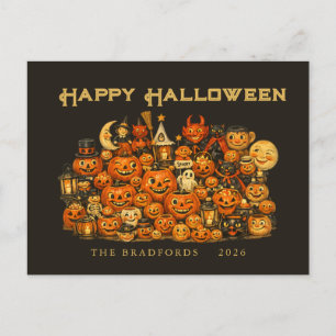 Vintage Retro Collectie van Halloween Memorabilia Briefkaart