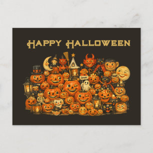 Vintage Retro Collectie van Halloween Memorabilia Briefkaart