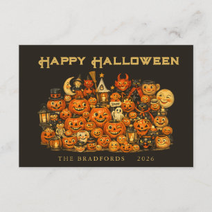 Vintage Retro Collectie van Halloween Memorabilia Informatiekaartje