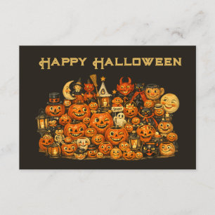 Vintage Retro Collectie van Halloween Memorabilia Informatiekaartje