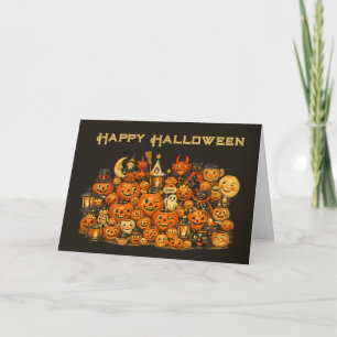 Vintage Retro Collectie van Halloween Memorabilia Kaart