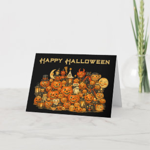 Vintage Retro Collectie van Halloween Memorabilia Kaart