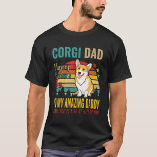 Vintage Retro Corgi Vader Fijne Vaderdag Voor Mijn T-shirt