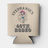 Vintage Retro Cowgirl 40th Birthday Party Blikjeskoeler (Voorkant)