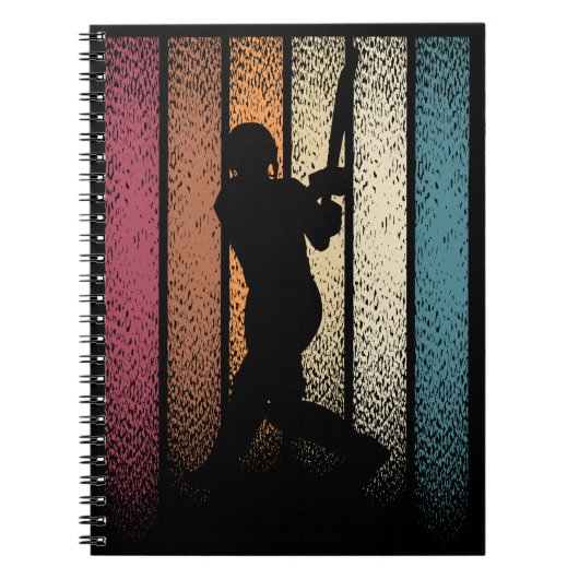 Vintage Retro Cricket Notitieboek (Voorkant)