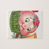 Vintage Retro Cupcake en Teacup Valentijnsdag Legpuzzel (Horizontaal)