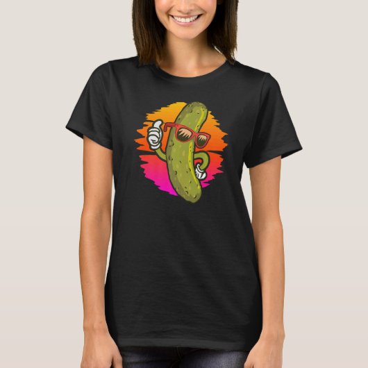 Vintage Retro Cute Pickle T-shirt (Voorkant)