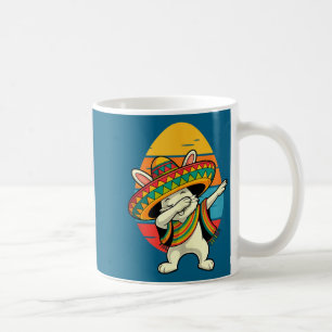 Vintage retro dabbing konijn mexicaanse pasen koffiemok