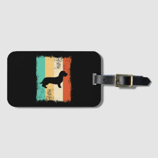 Vintage Retro Dachshund Draadhaar Bagagelabel