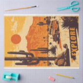 Vintage Retro Desert Travel Poster Decoupage Tissuepapier (Craft)
