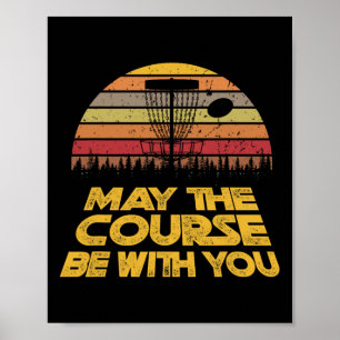 Vintage Retro Discgolf Moge de Baan Met Je Mee Zij Poster
