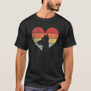 Vintage Retro Dobermann Hart Silhouet Valentijn T-shirt