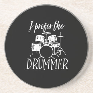 Vintage Retro drumspeler Ik geef de voorkeur aan d Zandsteen Onderzetter