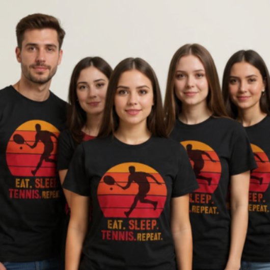 Vintage Retro Eat Sleep Tennis Repeat Trui