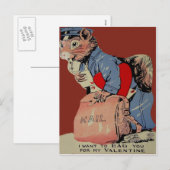 Vintage Retro Eekhoorn Postbode Valentijnkaart Feestdagenkaart (Voorkant / Achterkant)