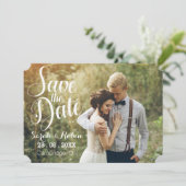 Vintage retro eenvoudige RSVP Save the Date bruilo Kaart (Staand voorkant)