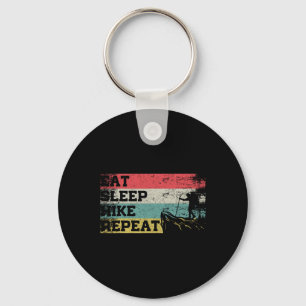 Vintage Retro Eet Slaap Wandel Herhaal Grappig Wan Sleutelhanger