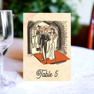 Vintage Retro Elegant Comic Book Rustic Wedding Kaart